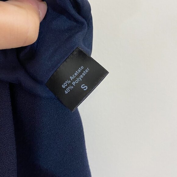 Jenni Kayne Crepe T-Shirt Midi Dress Navy Blue Short Sleeve Shift Sheath Small - Picture 6 of 6